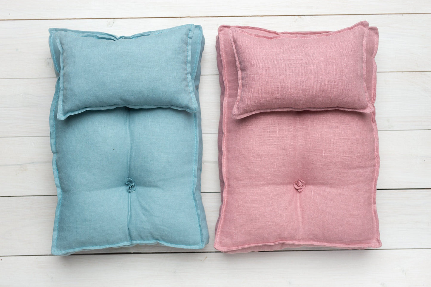 Newborn linen Posing Bed and Pillow, Newborn Floor Poser Pillow, Newborn Bedding Prop, Newborn Photography Props Bed, Newborn Posing Pillow