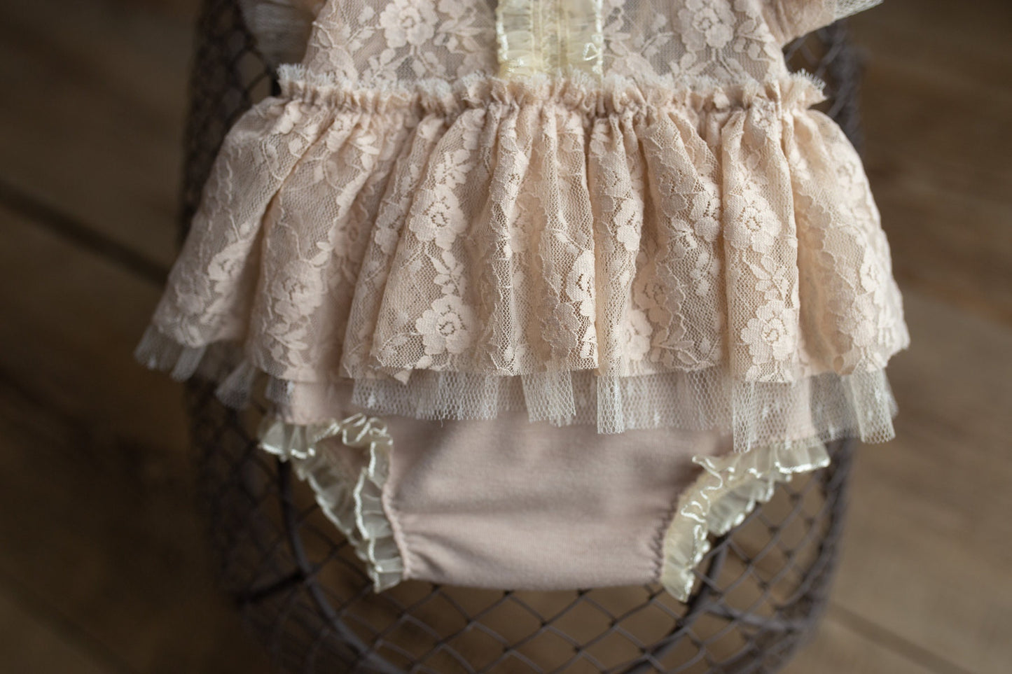 Beige romper newborn girl elegant lace trim,Newborn Girl Outfit,Newborn Photography Prop,Newborn Photo Prop,Newborn baby gift,Pregnancy gift