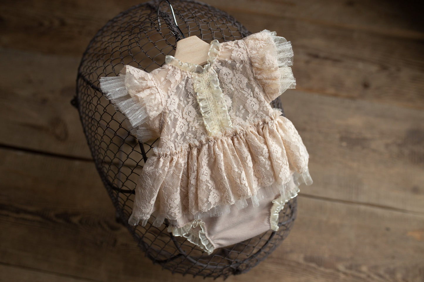 Beige romper newborn girl elegant lace trim,Newborn Girl Outfit,Newborn Photography Prop,Newborn Photo Prop,Newborn baby gift,Pregnancy gift