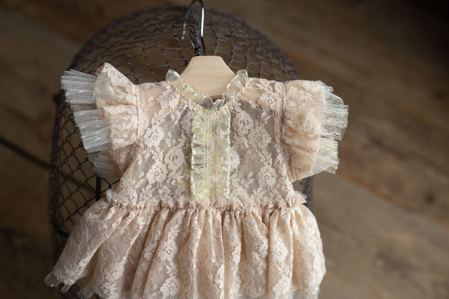 Beige romper newborn girl elegant lace trim,Newborn Girl Outfit,Newborn Photography Prop,Newborn Photo Prop,Newborn baby gift,Pregnancy gift