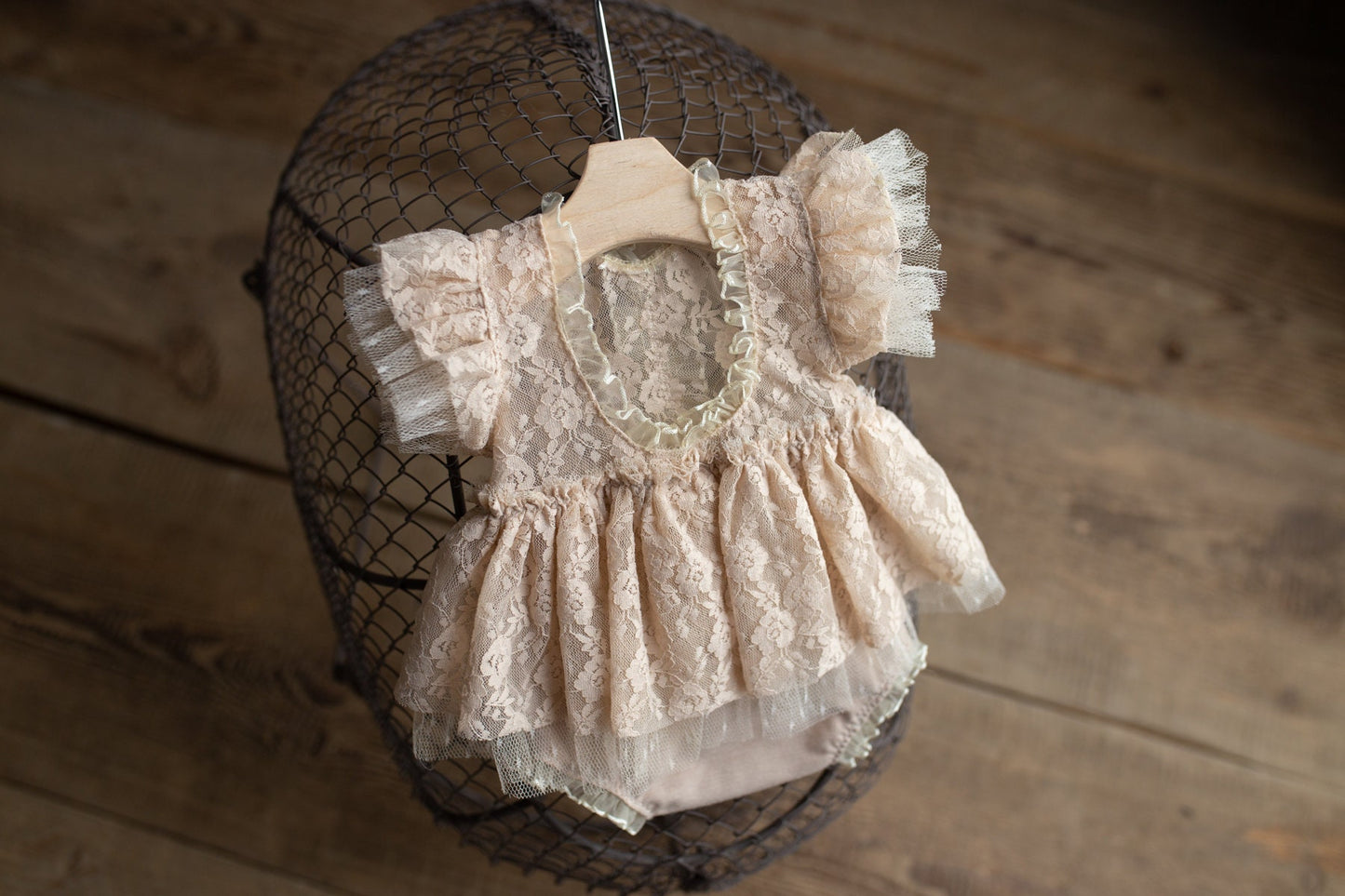 Beige romper newborn girl elegant lace trim,Newborn Girl Outfit,Newborn Photography Prop,Newborn Photo Prop,Newborn baby gift,Pregnancy gift