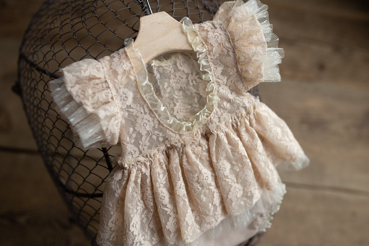 Beige romper newborn girl elegant lace trim,Newborn Girl Outfit,Newborn Photography Prop,Newborn Photo Prop,Newborn baby gift,Pregnancy gift