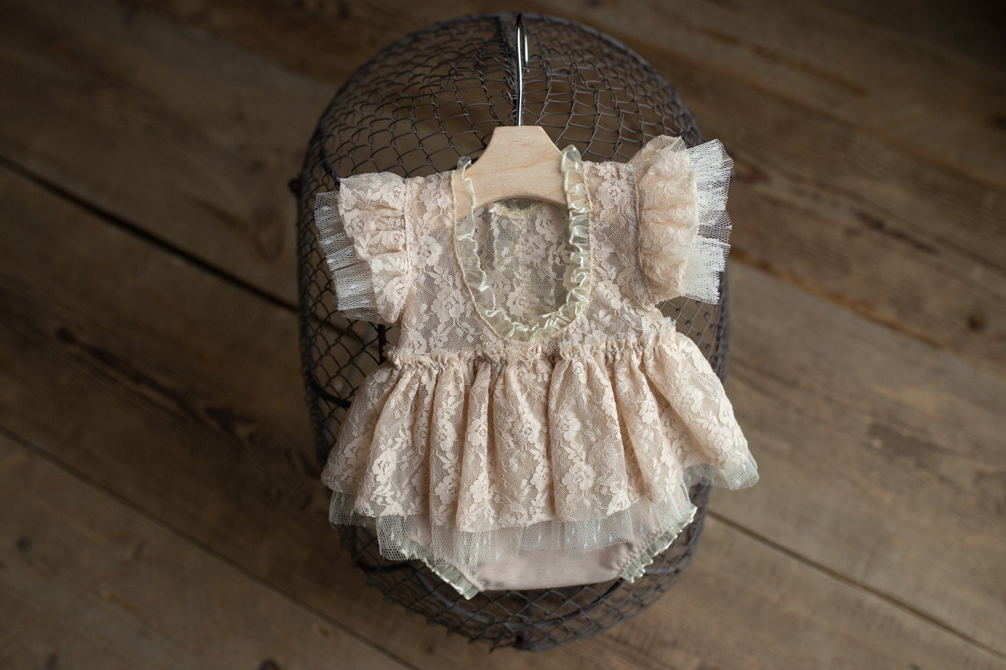 Beige romper newborn girl elegant lace trim,Newborn Girl Outfit,Newborn Photography Prop,Newborn Photo Prop,Newborn baby gift,Pregnancy gift