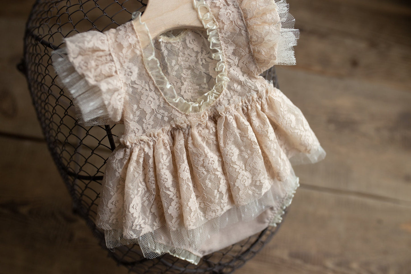 Beige romper newborn girl elegant lace trim,Newborn Girl Outfit,Newborn Photography Prop,Newborn Photo Prop,Newborn baby gift,Pregnancy gift