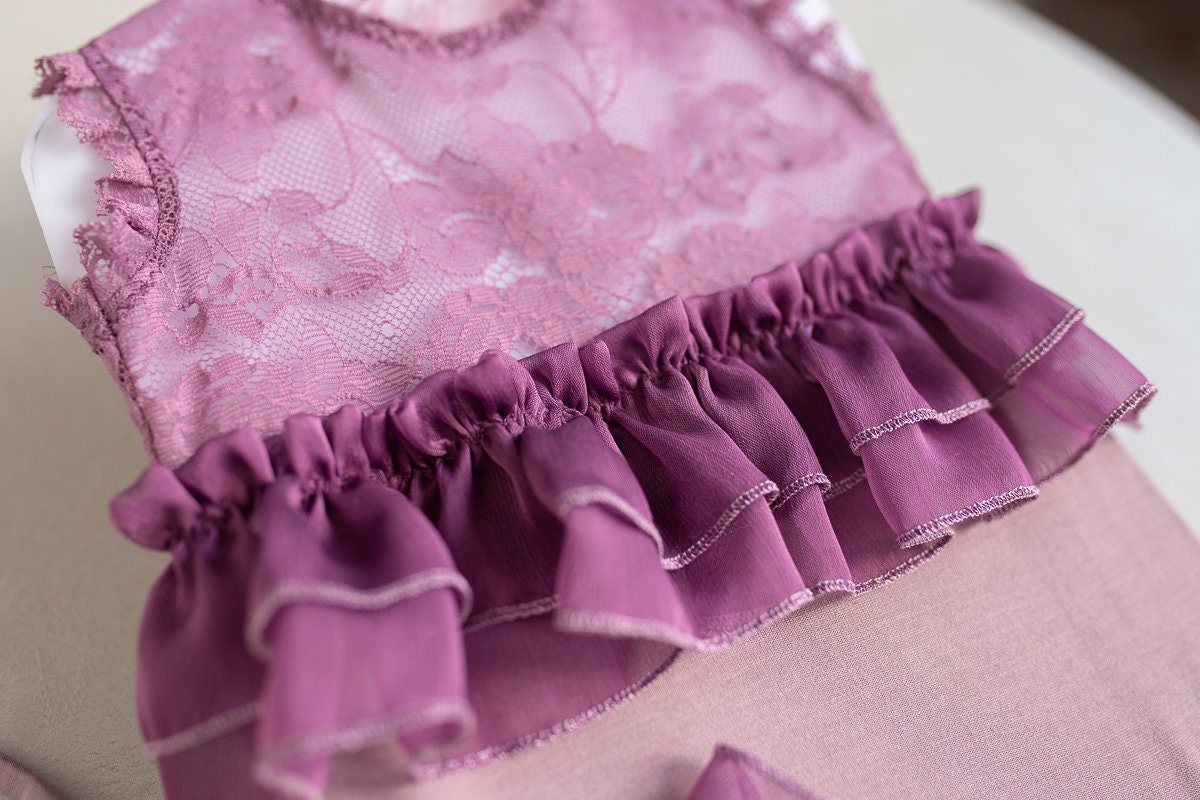 Newborn romper Newborn Baby Girl Elegant Lace Trim & Headband,Newborn Photography Props,Newborn Photo Props,Newborn baby gift,Pregnancy gift