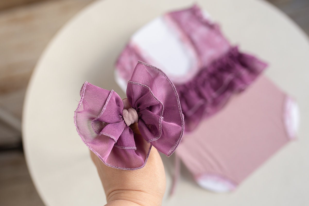 Newborn romper Newborn Baby Girl Elegant Lace Trim & Headband,Newborn Photography Props,Newborn Photo Props,Newborn baby gift,Pregnancy gift