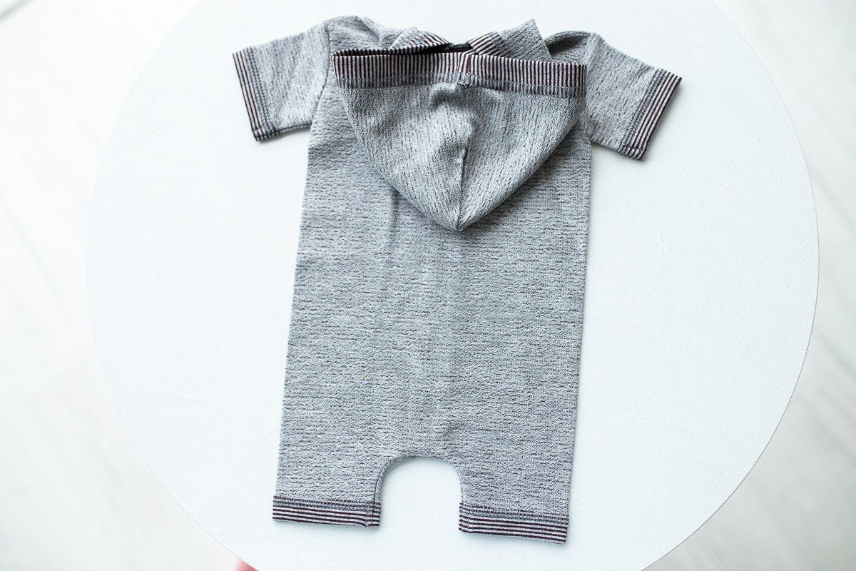 RTS! Newborn boy photo outfit,Newborn Outfit Photo Props,Romper with hood,Newborn Photography props,Newborn Photo Props,Newborn Outfit Boy