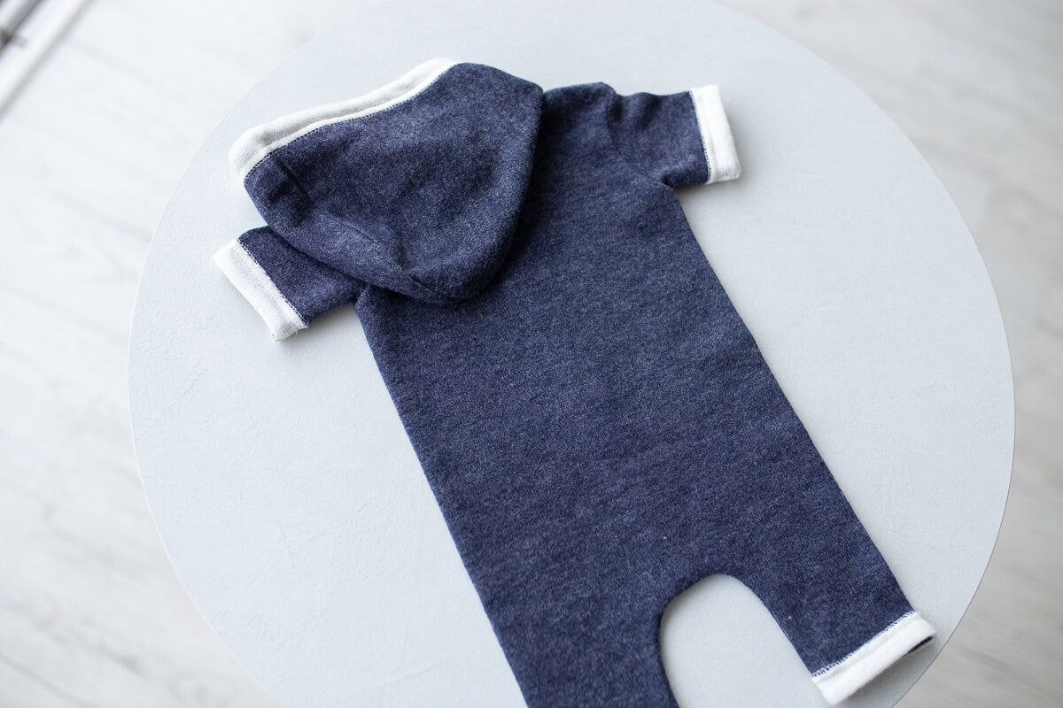 Newborn boy photo outfit,Newborn Outfit Photo Props,Romper with hood,Newborn Photography props,Newborn Photo Props,Newborn Outfit Boy, RTS!