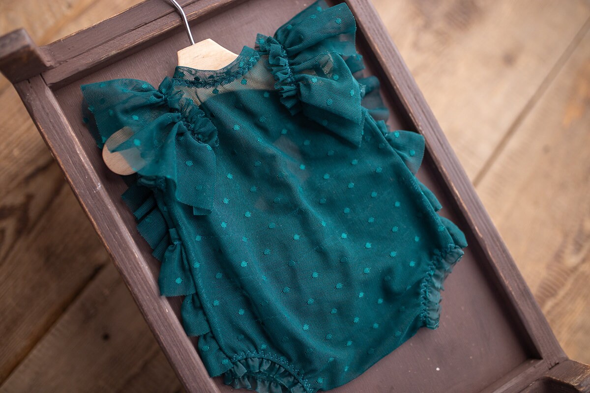 Sea wave Newborn girl romper,Newborn photo outfit girl,Newborn Girl Bonnet,Newborn photography prop,Newborn photo prop set,Newborn prop