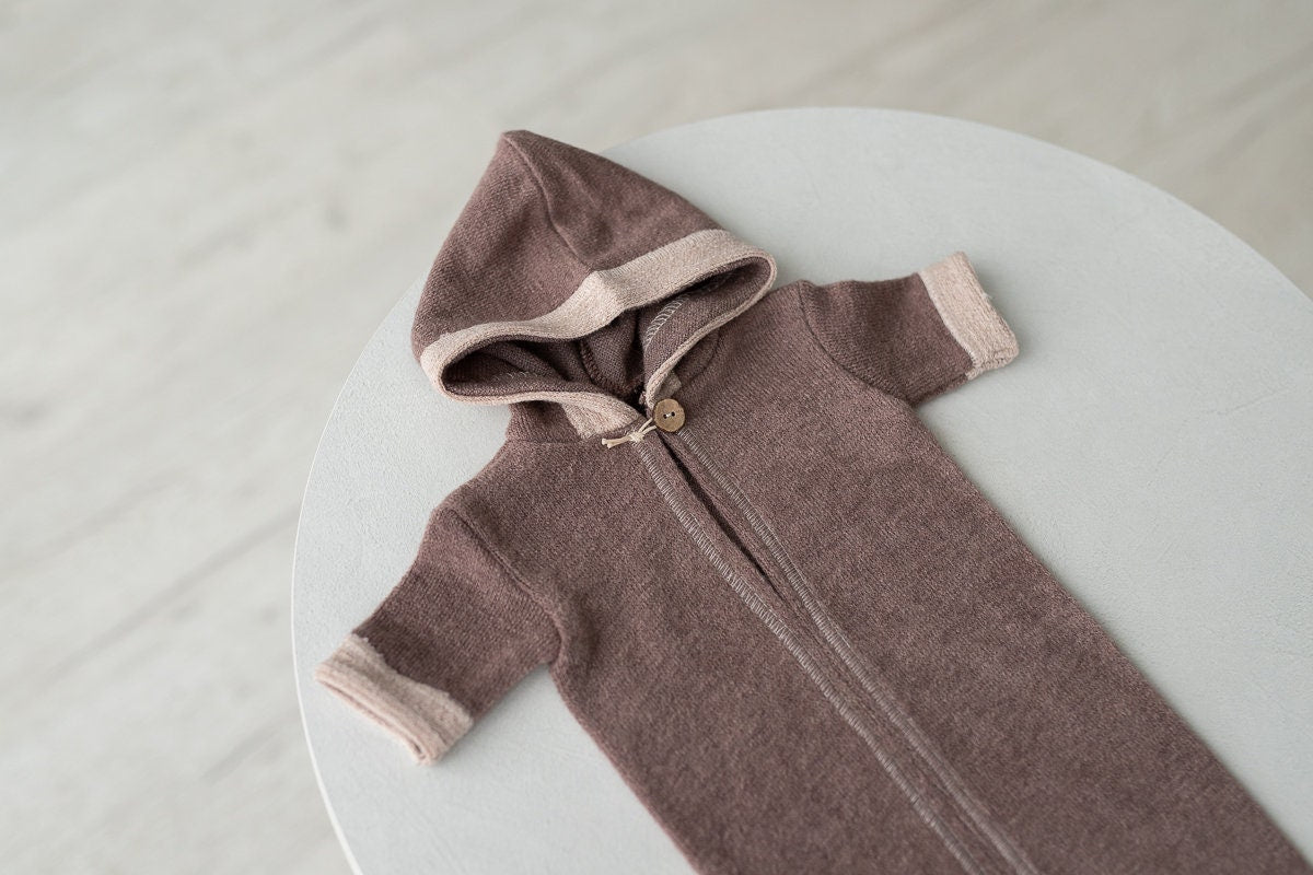 Newborn boy photo outfit, Newborn Outfit Photo Props,Romper with hood, Newborn Photography props,Newborn Photo Props,Newborn Outfit for Boy