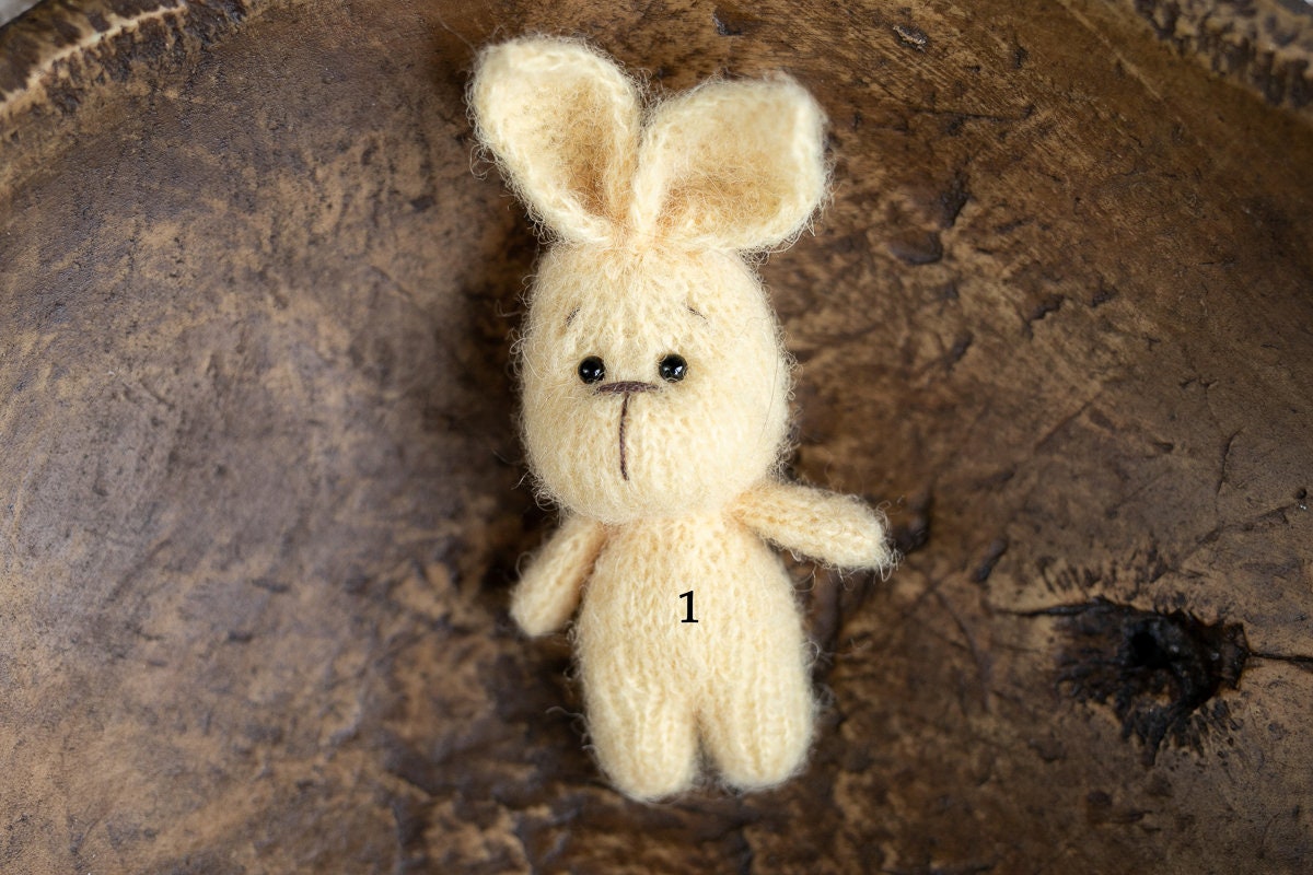 Newborn Knitted Bunny Photography Props, Newborn Knit Rabbit Toy,Baby Bunny Crochet Toy,Newborn Photography Prop, Knit Newborn Rabbit Toy