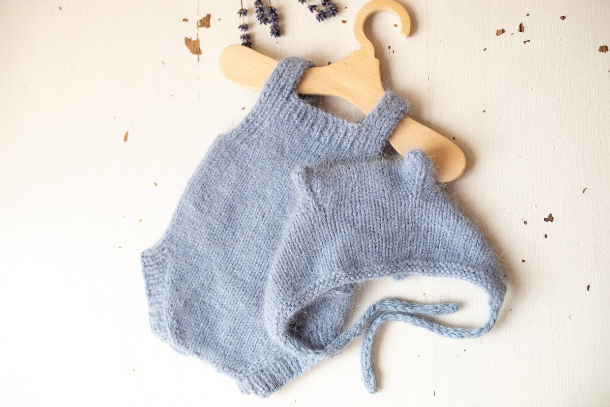 Knitted romper & bonnet,Newborn Photography Prop Set,Newborn photography outfit,Newborn girl photoshoot outfit,Pregnancy gift,Newborn props