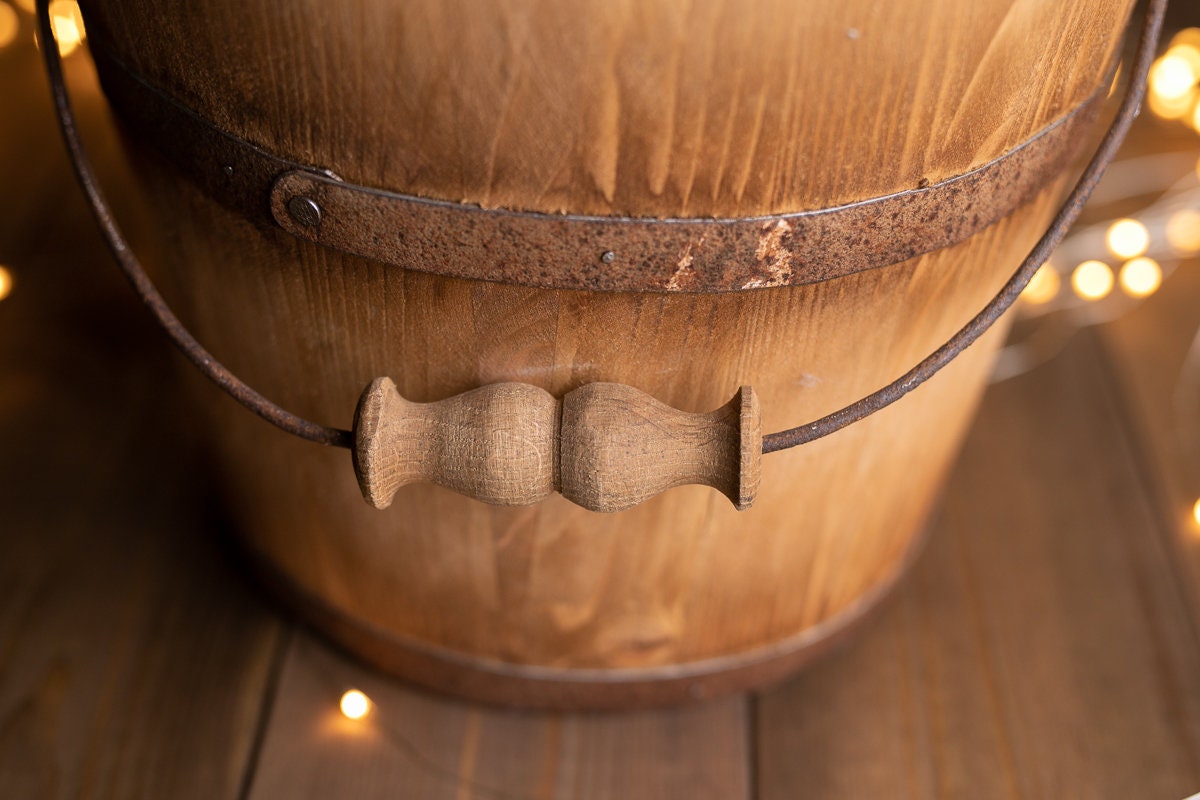 Newborn wood bucket,Newborn bucket,Newborn bowl,Newborn wooden bowl,Carved Wooden bucket,Newborn photography,Newborn photo prop