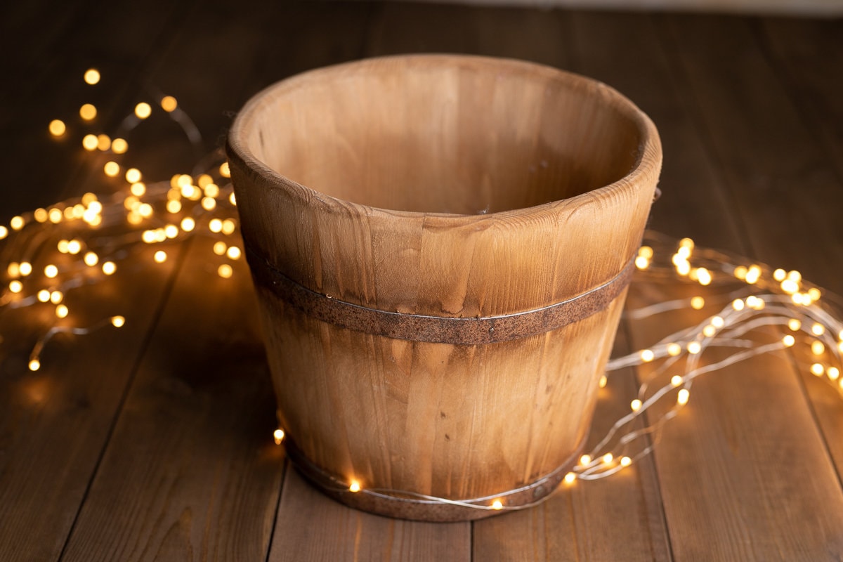 Newborn wood bucket,Newborn bucket,Newborn bowl,Newborn wooden bowl,Carved Wooden bucket,Newborn photography,Newborn photo prop