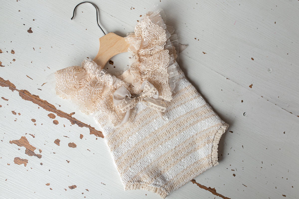 Newborn girl Romper & Headband,Newborn photography girl outfit,Newborn Outfit,Newborn Photography Prop,Newborn Photo Prop,Newborn Romper