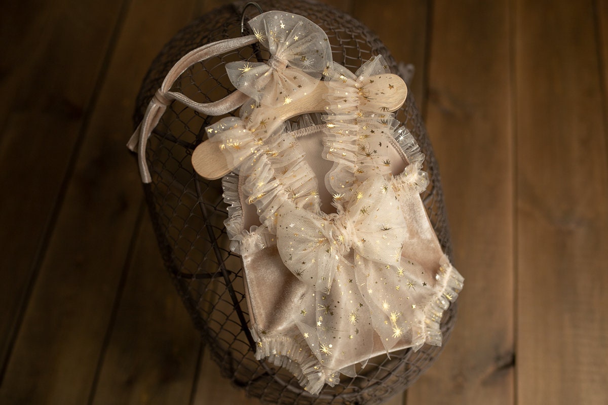 Newborn romper with Headband for newborn girls, Newborn Lace Romper, Newborn Outfit, Newborn Girl Outfit, Newborn Photography Props, RTS!