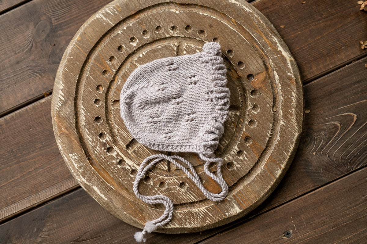 Newborn Knit Bonnet,Newborn Hat,Newborn Knit Sleep Hat,Newborn outfit,Newborn cap,Newborn photography,Newborn Knitted Sleeper Hat