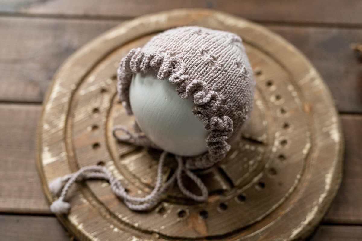 Newborn Knit Bonnet,Newborn Hat,Newborn Knit Sleep Hat,Newborn outfit,Newborn cap,Newborn photography,Newborn Knitted Sleeper Hat