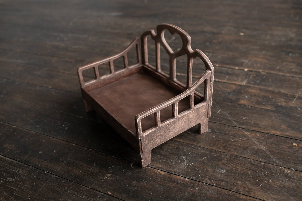 Newborn Wooden Bed,Real Wood Newborn Bed Prop,Newborn Photography Props,Newborn Photo Prop,Nursery Decor,Doll Bed,Rustic Wooden Bed