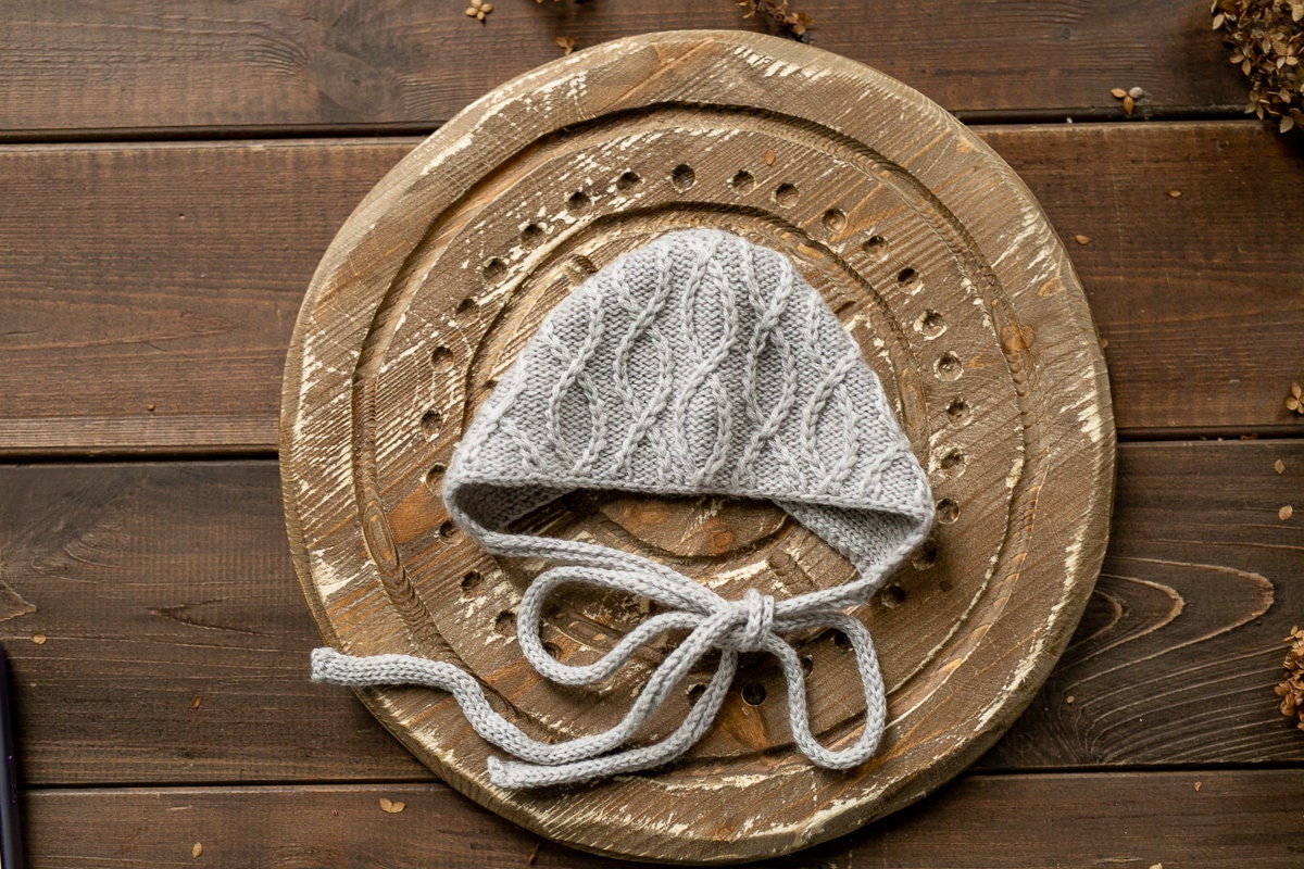 Newborn Knit Bonnet,Newborn Knit Sleep Hat,Newborn Hat,Newborn outfit,Newborn cap,Newborn photography,Newborn Knitted Sleeper Hat