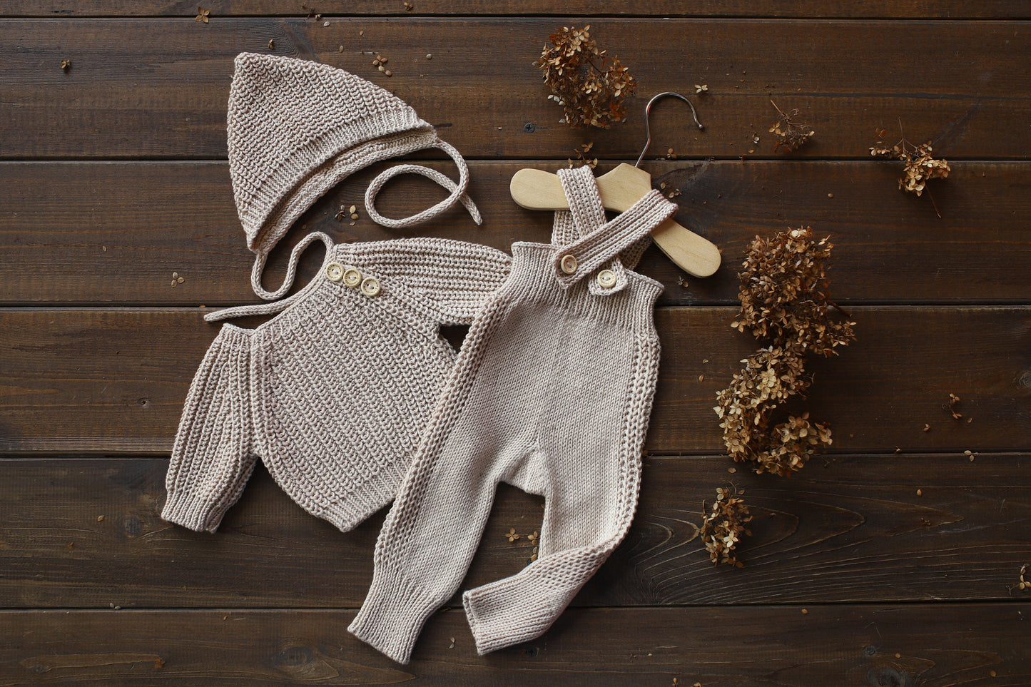 Newborn Knited set,Newborn Knit romper,Newborn Hat,Newborn outfit,Newborn photography,Pregnancy gift,Knitted newborn photo props