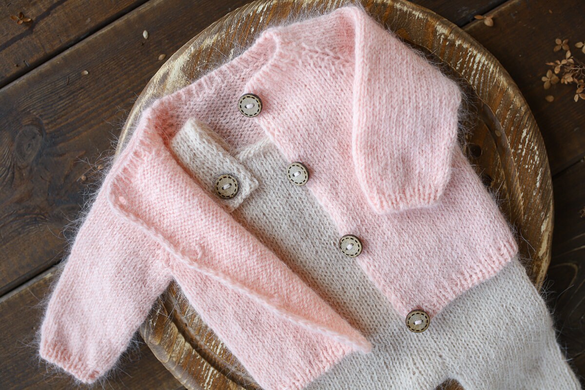 Newborn knitted Set-Romper,Bonnet,Bunny Toy,Jacket,Newborn photography outfit,Сable knit romper,Pregnancy gift,newborn props,newbor gift