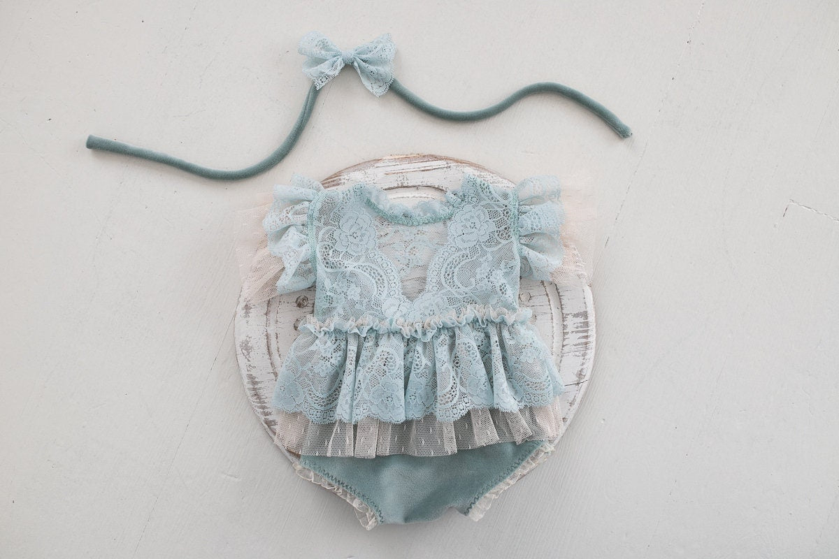 Outfit romper newborn girl & headband,Newborn Girl Outfit,Newborn Photography Props,Newborn baby gift,Pregnancy gift,Newborn Photo Prop