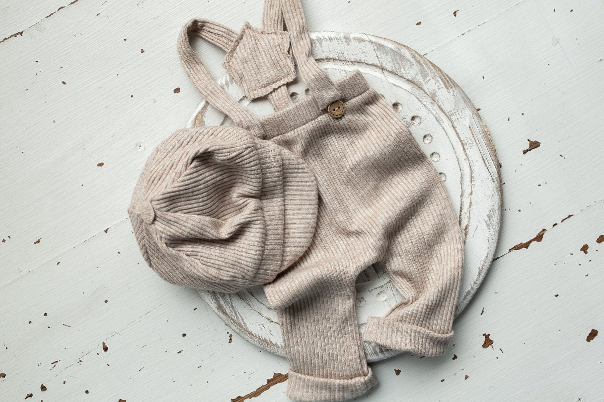 Newborn boy Romper & hat,Newborn Photography props,Newborn Photo Props,Newborn Outfit Boy,newborn prop set,Newborn baby gift,Pregnancy gift