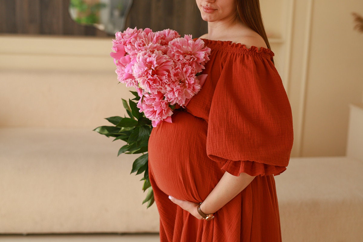 Muslin Vintage Dress,Women's Boho Dress,Dress For The Session,Maternity Dress,Photo Props,Dress For Pregnancy Photo Shoot,long summer dress