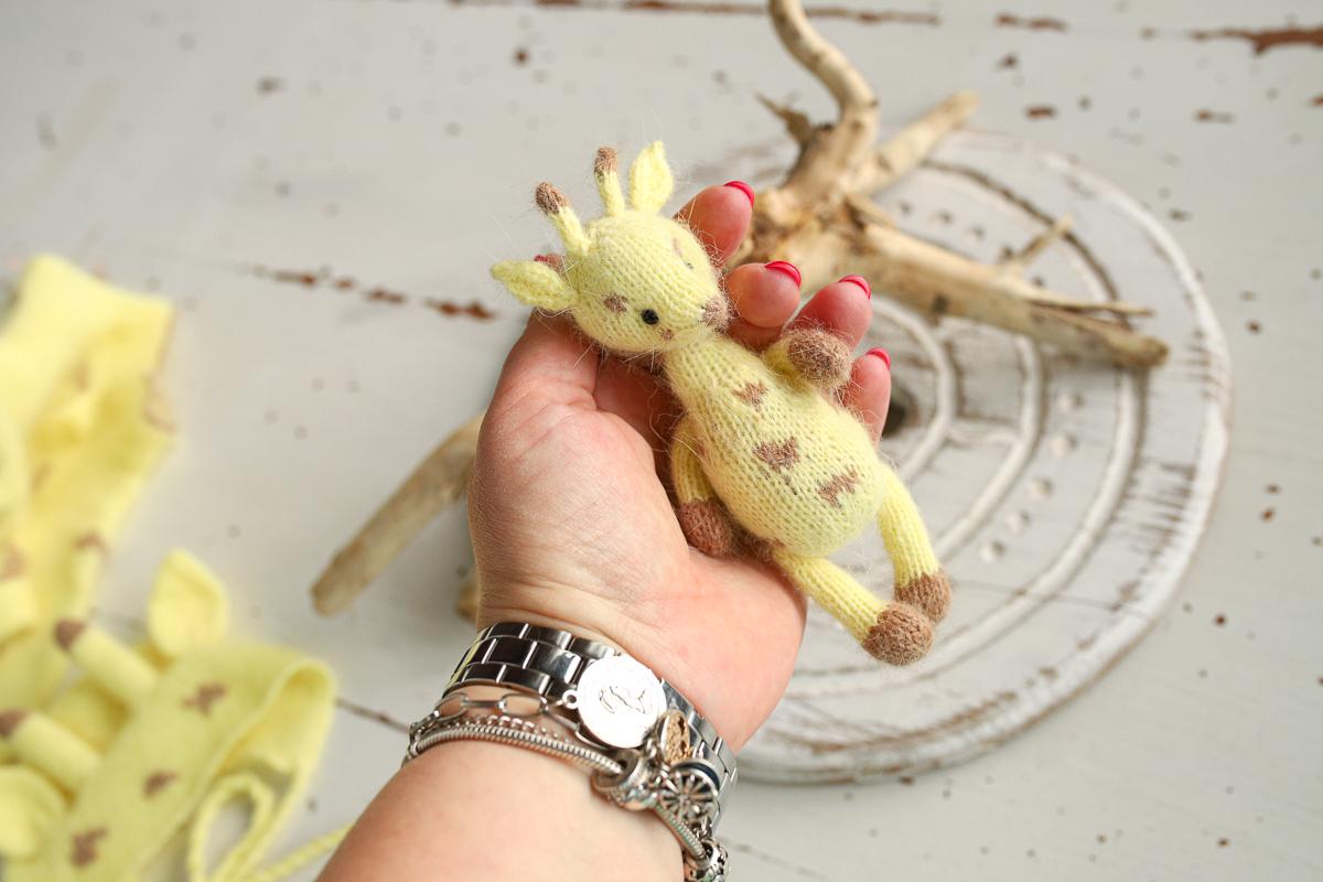 Newborn Knitted Giraffe Photography Props,Newborn Giraffe Hat,Newborn Knit Giraffe Toy,Baby Giraffe Crochet Toy,Newborn Photography Prop