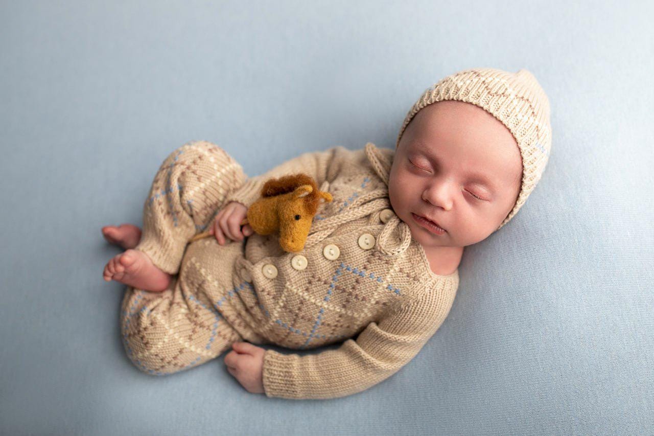 Newborn baby boy Knitted romper & bonnet,Newborn Outfit Boy,Newborn Photography Props,Newborn boy photoshoot outfit,Newborn photo prop