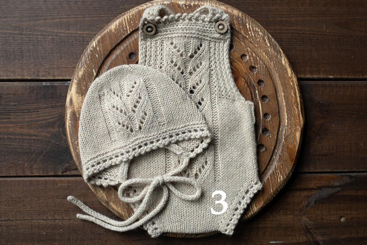 Knitted romper and bonnet,Newborn knitted Set,Newborn photography outfit,Сable knit romper,Pregnancy gift,newborn knit outfit,newborn props