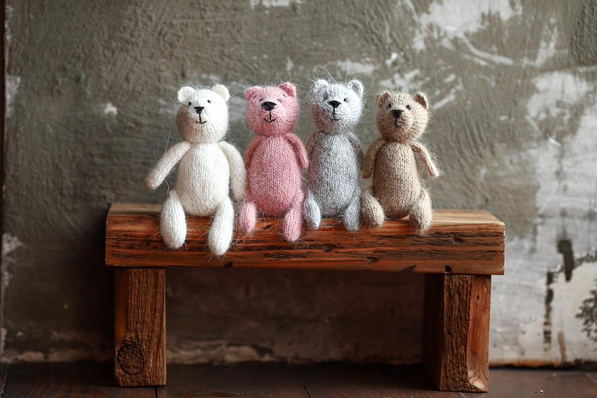 Newborn Knit Teddy Bear Outfit with Toy,Newborn Photography Props Set, Newborn Teddy Bear Outfit, Newborn Photo Props,Baby Bear Crochet Toy