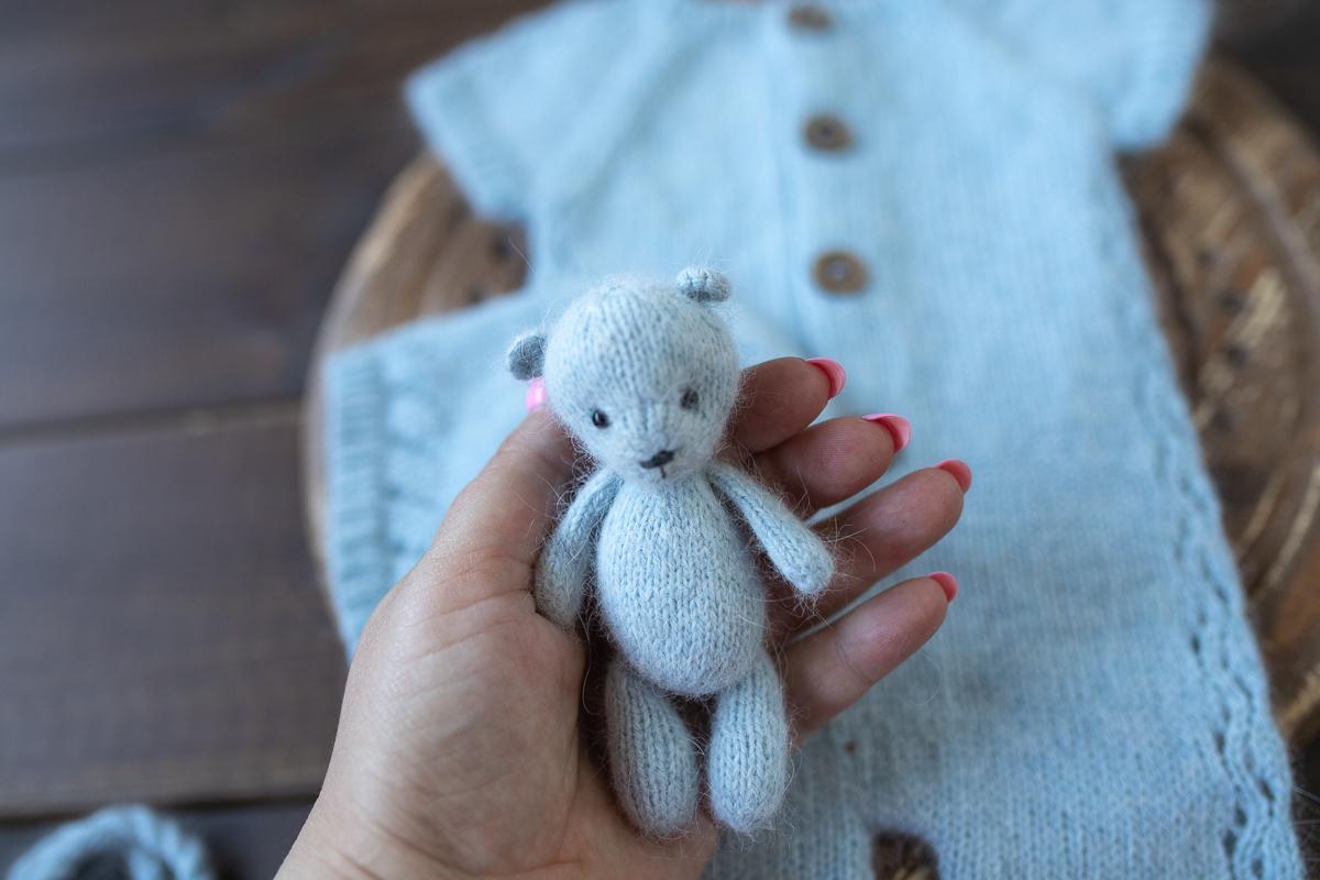 Knitted romper,bonnet and Knit Teddy Bear,Newborn knitted Set,Newborn photography outfit,Pregnancy gift,newborn knit outfit,newborn props