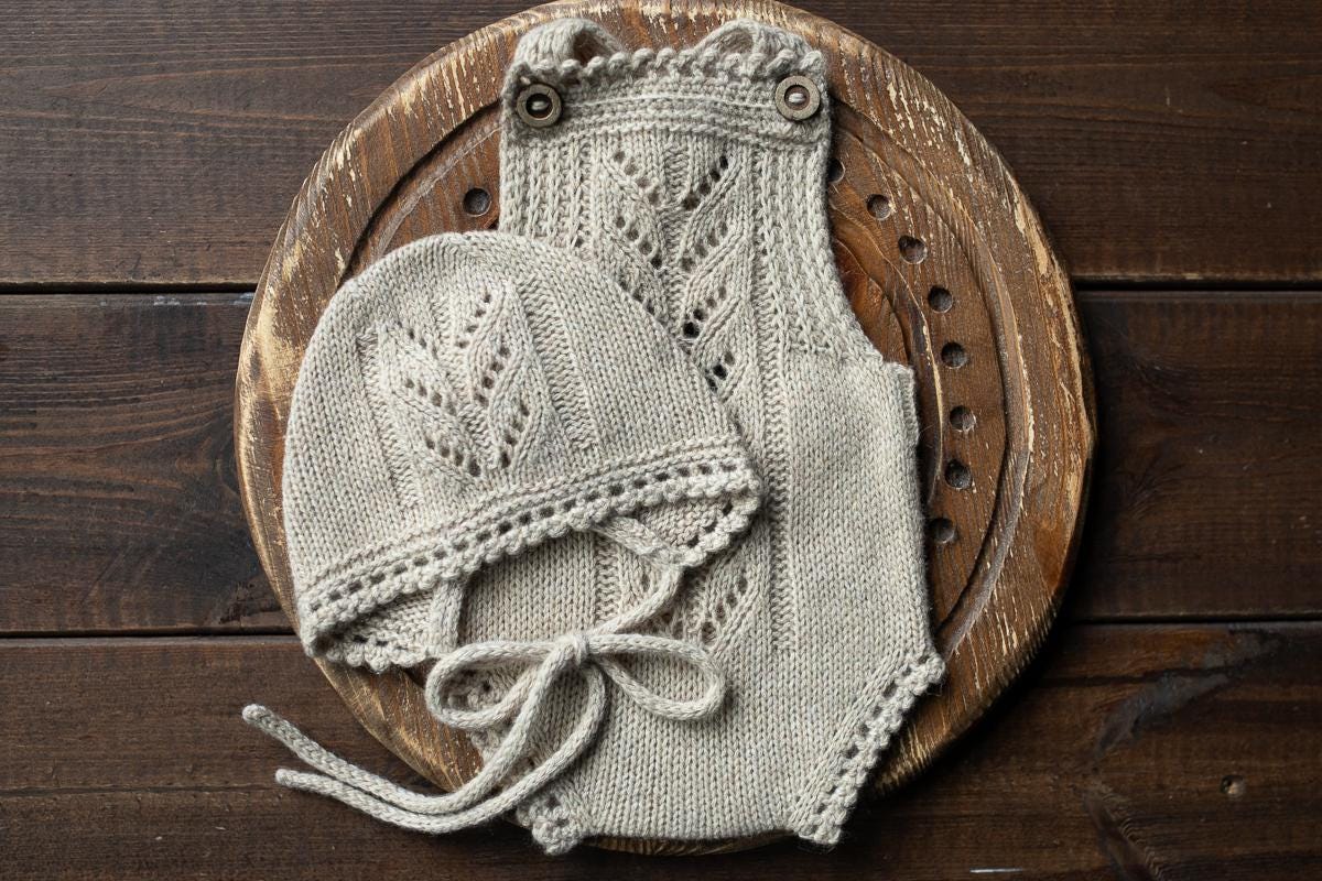 Knitted romper & bonnet,Newborn Photography Prop Set,Newborn photography outfit,Newborn girl photoshoot outfit,Pregnancy gift,Newborn props