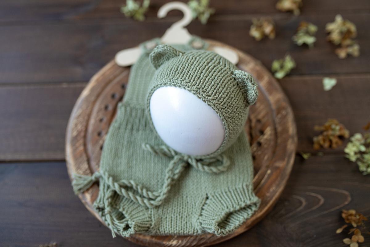 Knitted romper and bonnet,Newborn Photography Prop Set,Newborn photography outfit,Newborn girl photoshoot outfit,Pregnancy gift
