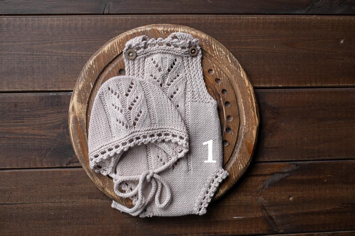 Knitted romper and bonnet,Newborn knitted Set,Newborn photography outfit,Сable knit romper,Pregnancy gift,newborn knit outfit,newborn props
