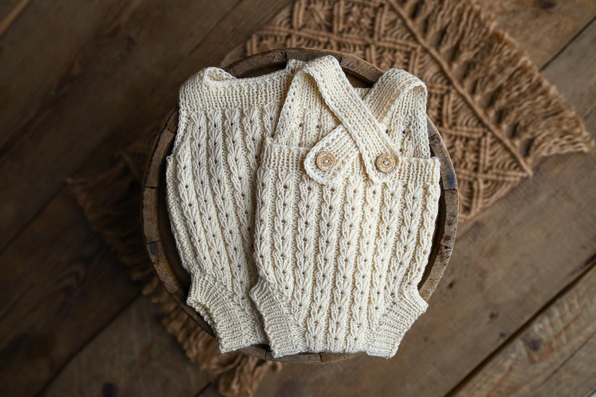 Knitted romper and Headband Set,Newborn Photography Prop Set,Newborn photography outfit,Newborn girl photoshoot outfit,Pregnancy gift