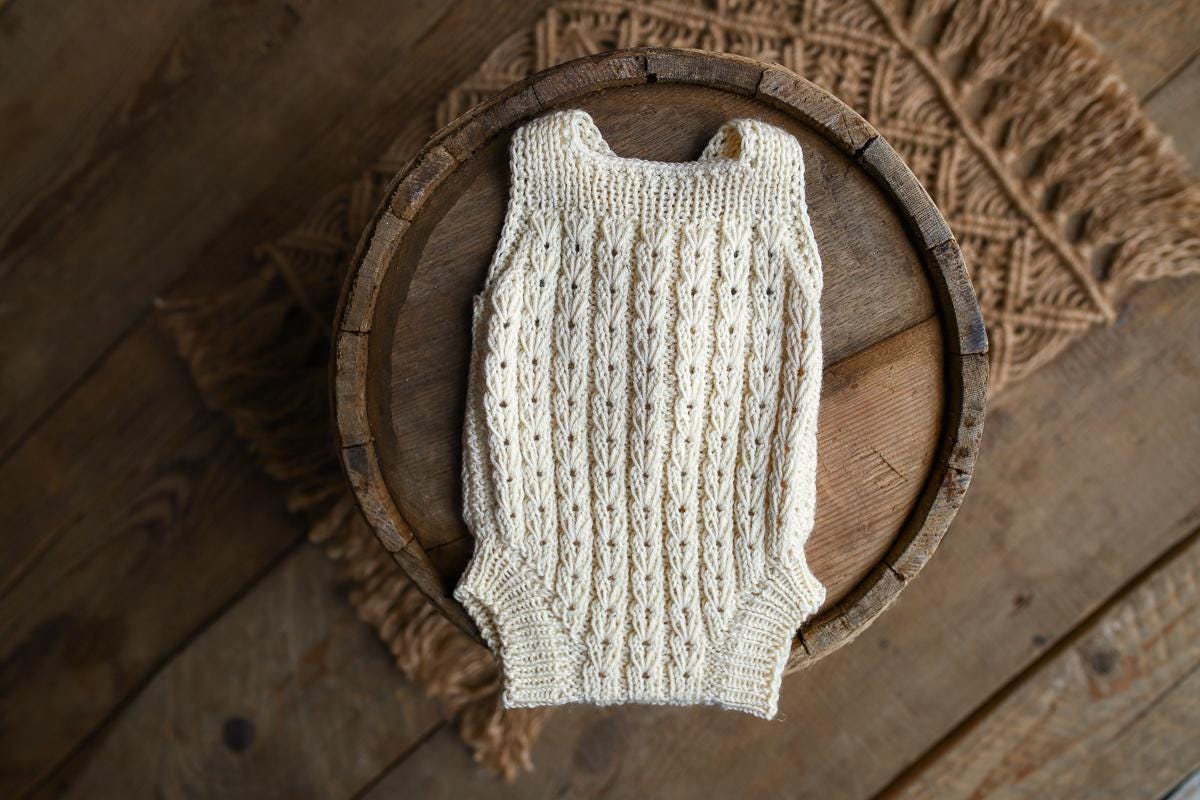 Knitted romper and Headband Set,Newborn Photography Prop Set,Newborn photography outfit,Newborn girl photoshoot outfit,Pregnancy gift