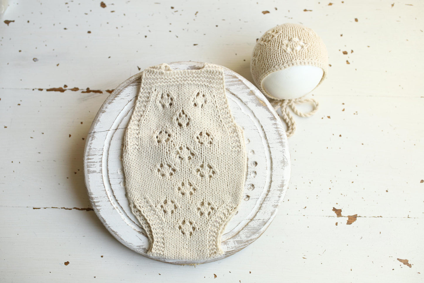 Knitted romper & bonnet,Newborn Photography Prop Set,Newborn photography outfit,Newborn girl photoshoot outfit,Pregnancy gift,Newborn props