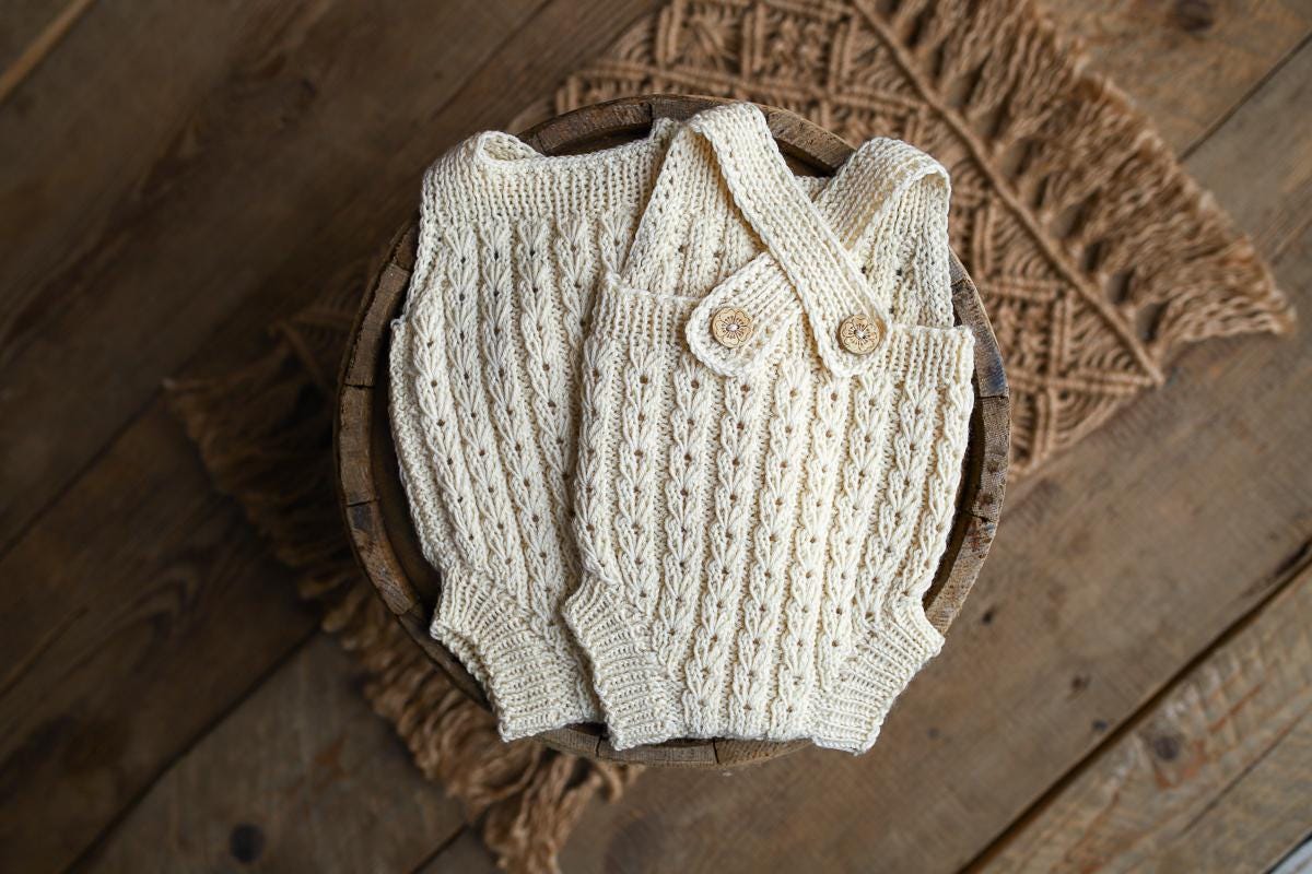 Knitted romper and Headband Set,Newborn Photography Prop Set,Newborn photography outfit,Newborn girl photoshoot outfit,Pregnancy gift