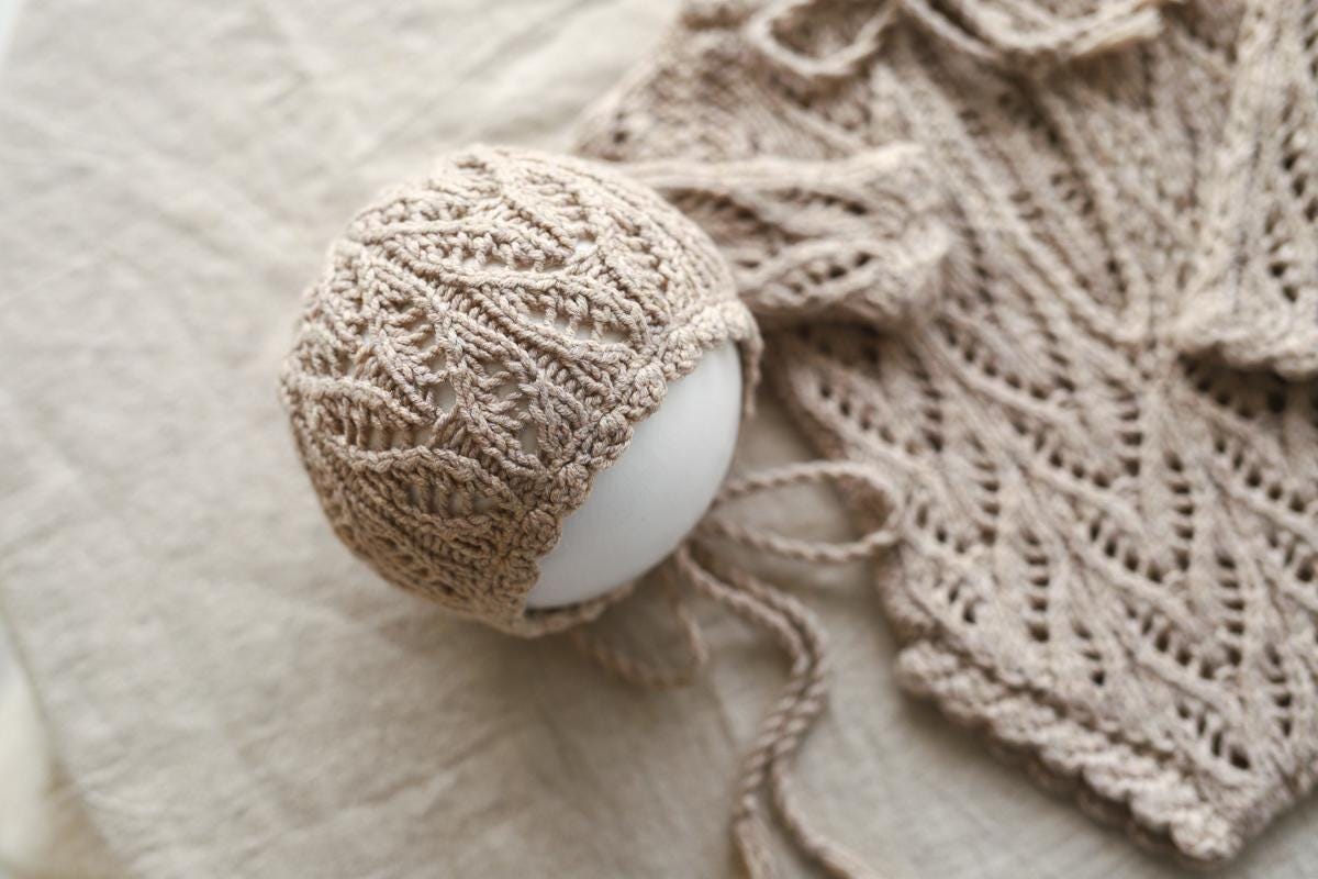 Knitted romper & bonnet,Newborn Photography Prop Set,Newborn photography outfit,Newborn girl photoshoot outfit,Pregnancy gift,Newborn props