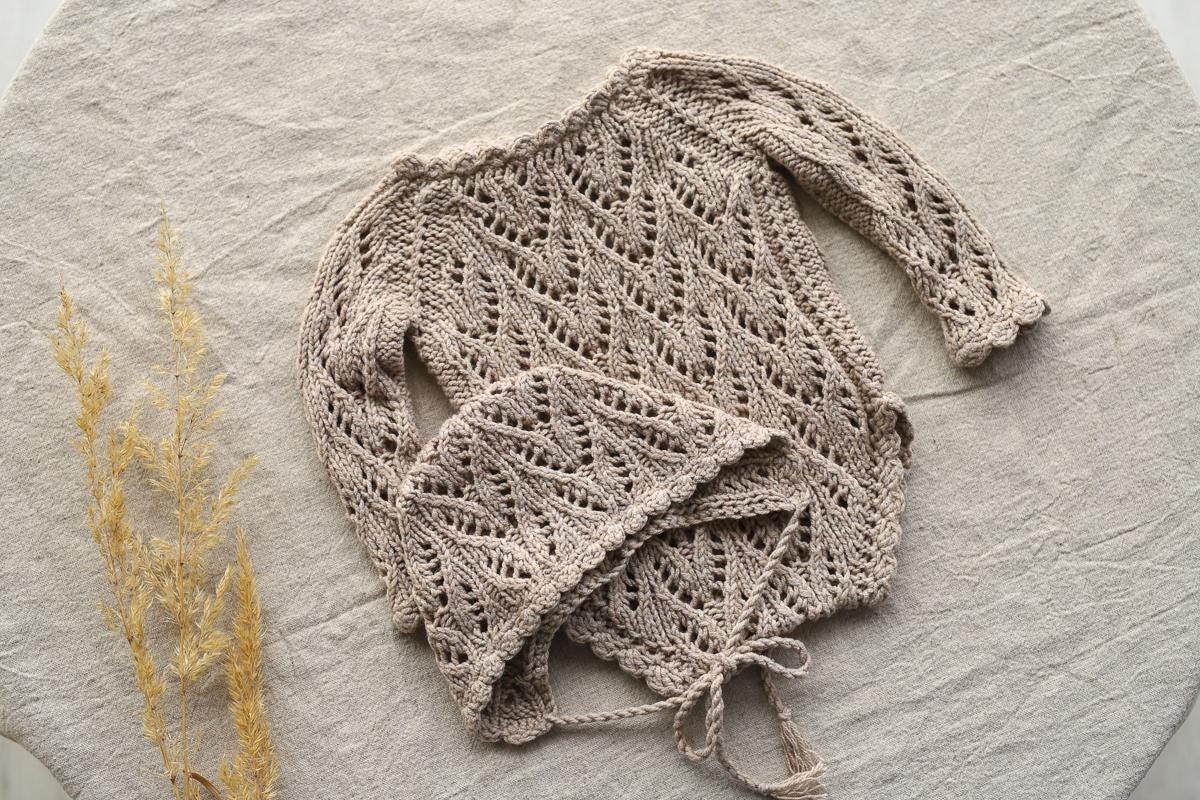 Knitted romper & bonnet,Newborn Photography Prop Set,Newborn photography outfit,Newborn girl photoshoot outfit,Pregnancy gift,Newborn props