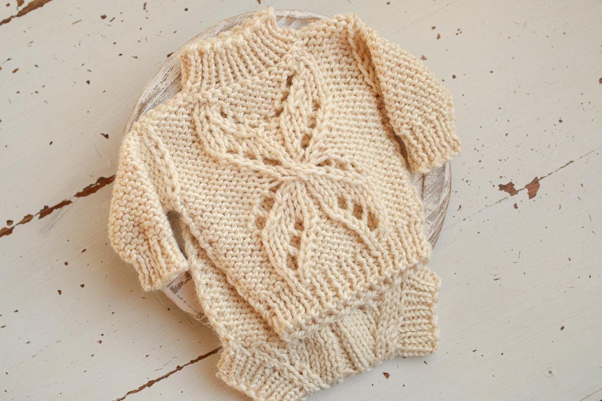 Newborn Knited set, age 0 to 1 m,Newborn Coming Home Outfit Knitted Baby Chunky Sweater,Bloomers,Newborn outfit,Knitted newborn photo props