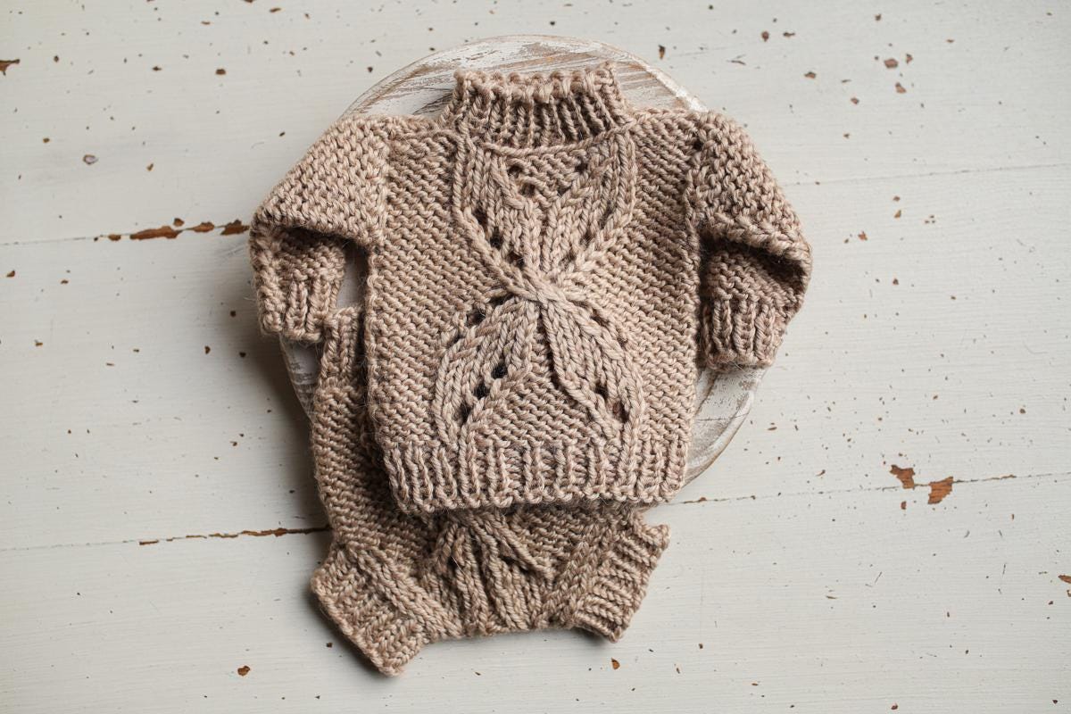 Newborn Knited set, age 0 to 1 m,Newborn Coming Home Outfit Knitted Baby Chunky Sweater,Bloomers,Newborn outfit,Knitted newborn photo props