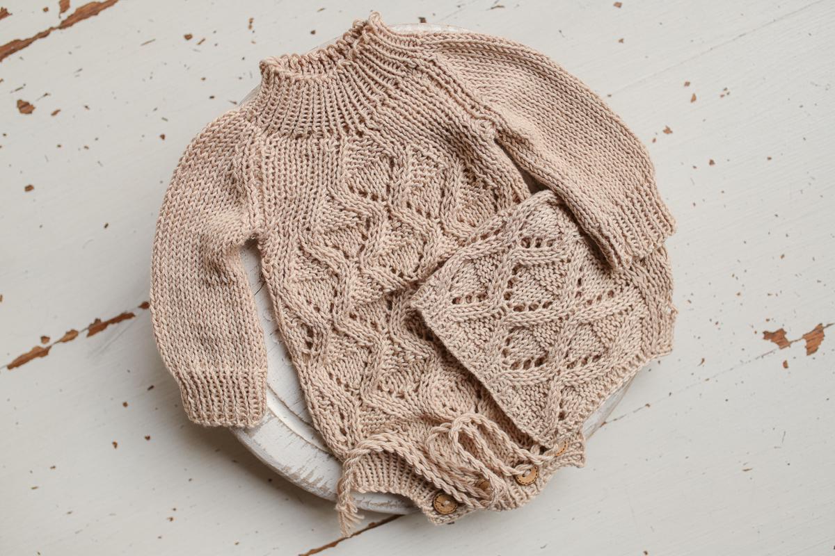 Knitted romper and bonnet,Newborn knitted Set,Newborn photography outfit,Сable knit romper,Pregnancy gift,newborn knit outfit,newborn props