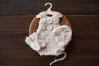 Knitted romper and bonnet,Newborn knitted Set,Newborn photography outfit,Сable knit romper,Pregnancy gift,newborn knit outfit,newborn props (Copy) (Copy)