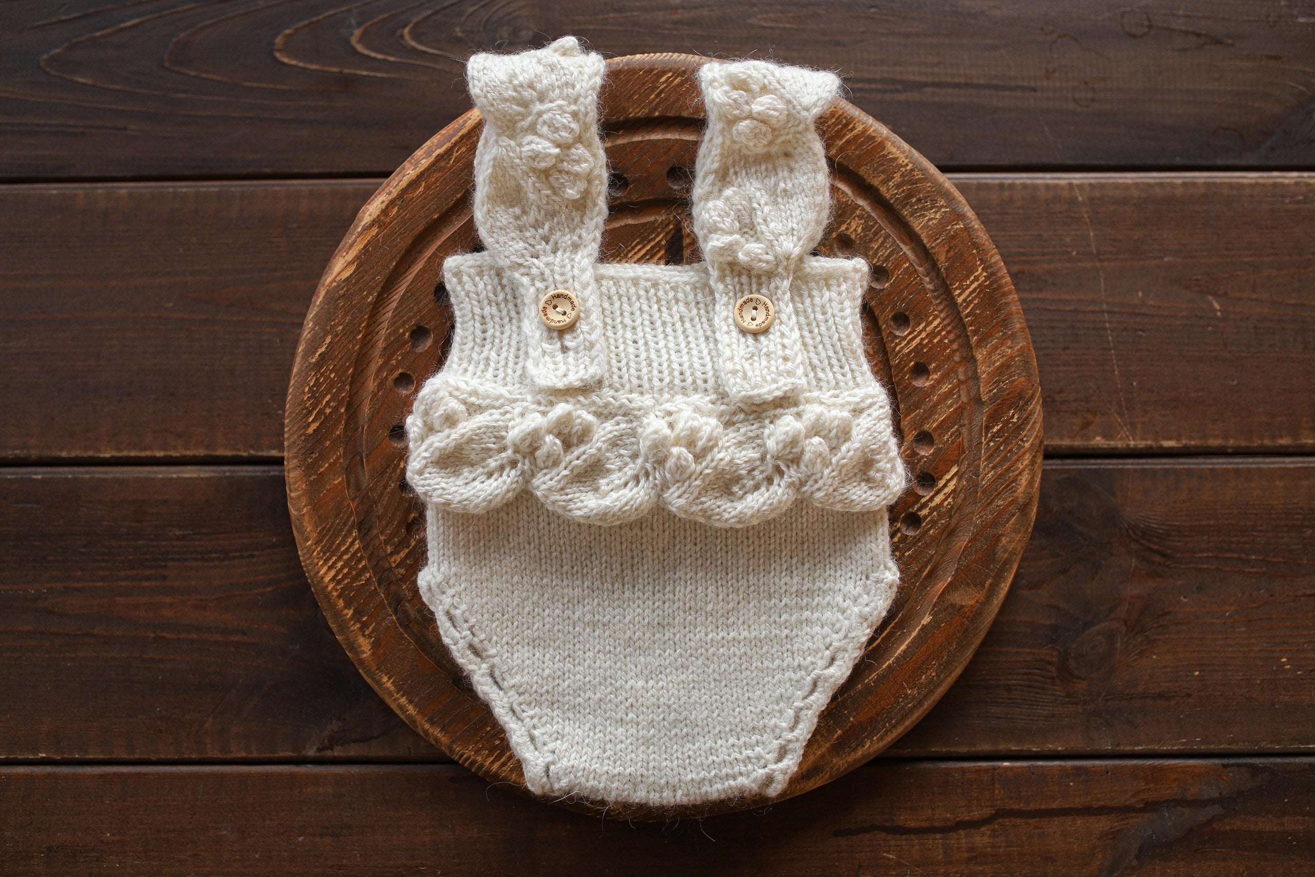 Newborn Baby Set: Romper and Cap, Gender Neutral Baby Outfit, Wool Blend Romper, Newborn Photo Shoot Outfit, Newborn Photo Prop Set, Baby Shower Gift (Copy) (Copy)