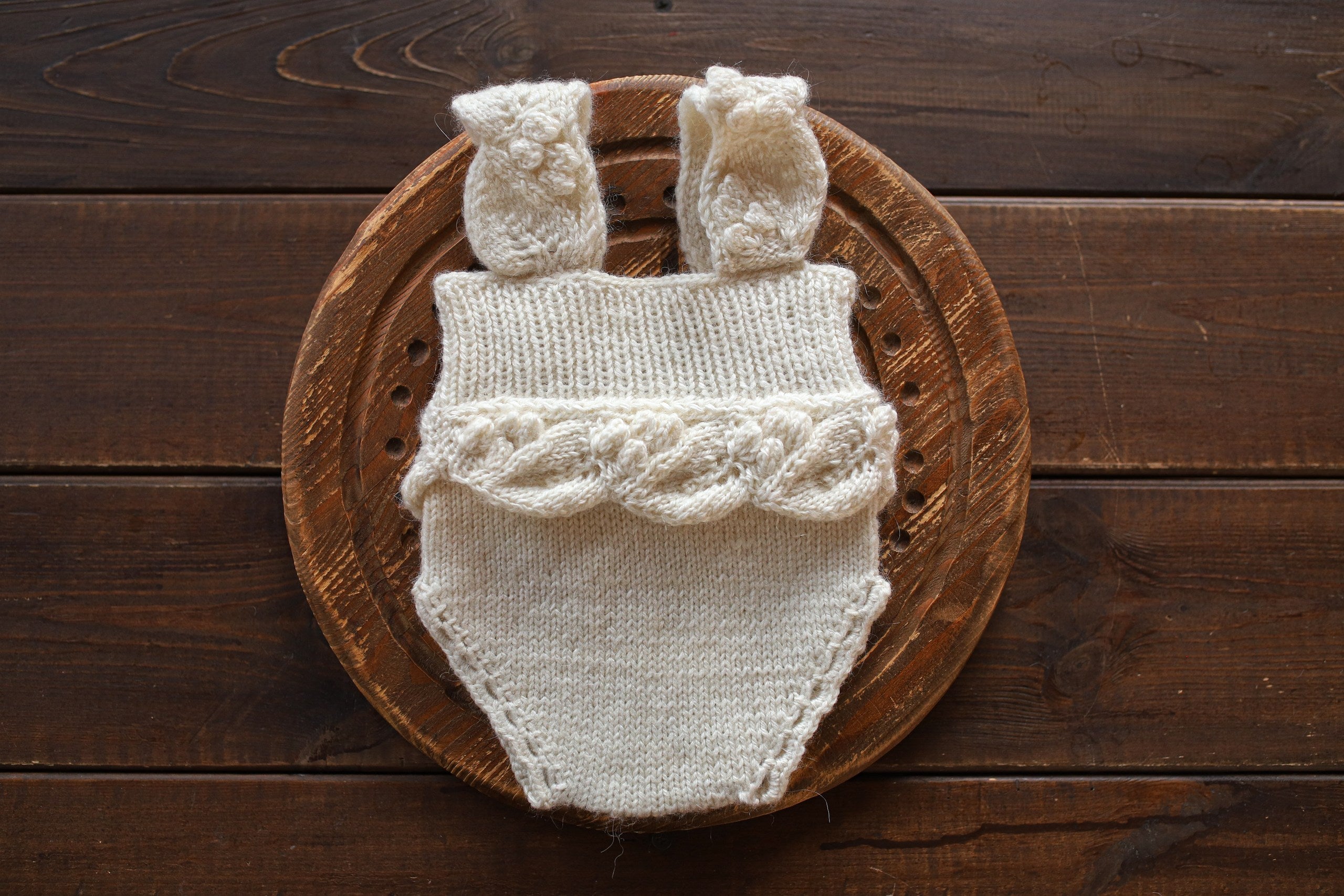 Newborn Baby Set: Romper and Cap, Gender Neutral Baby Outfit, Wool Blend Romper, Newborn Photo Shoot Outfit, Newborn Photo Prop Set, Baby Shower Gift (Copy) (Copy)