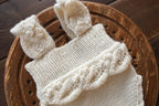 Newborn Baby Set: Romper and Cap, Gender Neutral Baby Outfit, Wool Blend Romper, Newborn Photo Shoot Outfit, Newborn Photo Prop Set, Baby Shower Gift (Copy) (Copy)